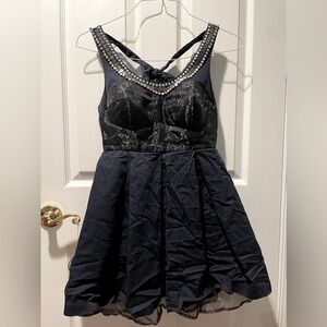 Navy blue midi dress